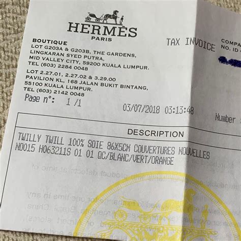 hermes receipt|how to cancel hermes order.